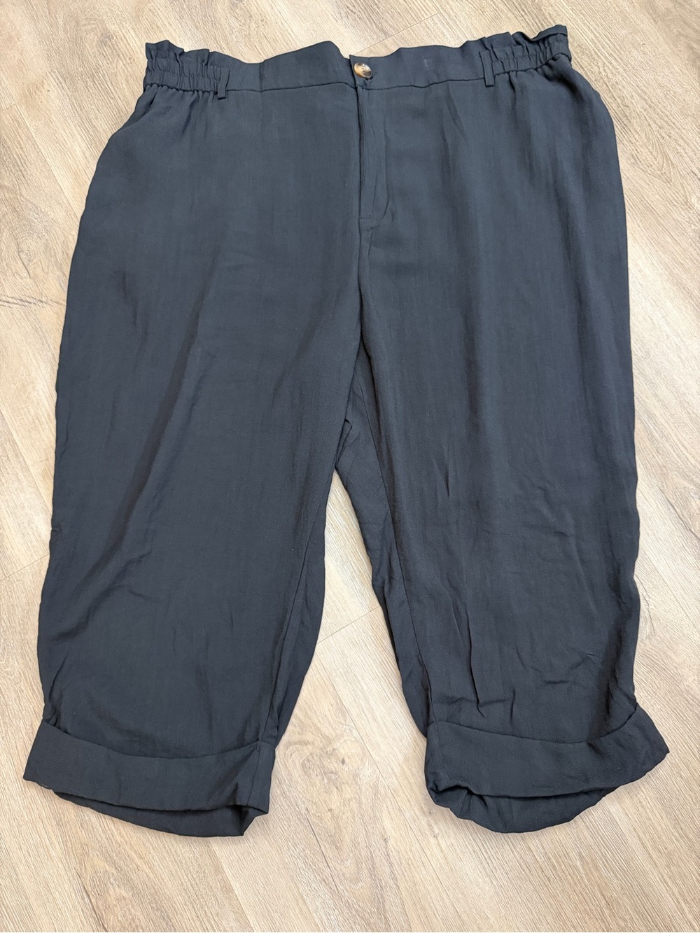 Halara Paperbag Waist Cropped Pants Women’s 3X Black 0826